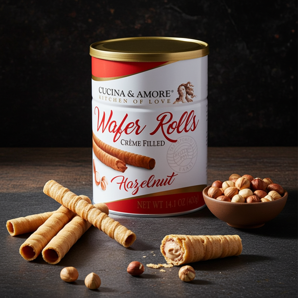 Cucina & Amore Hazelnut Rolled Wafers 400g