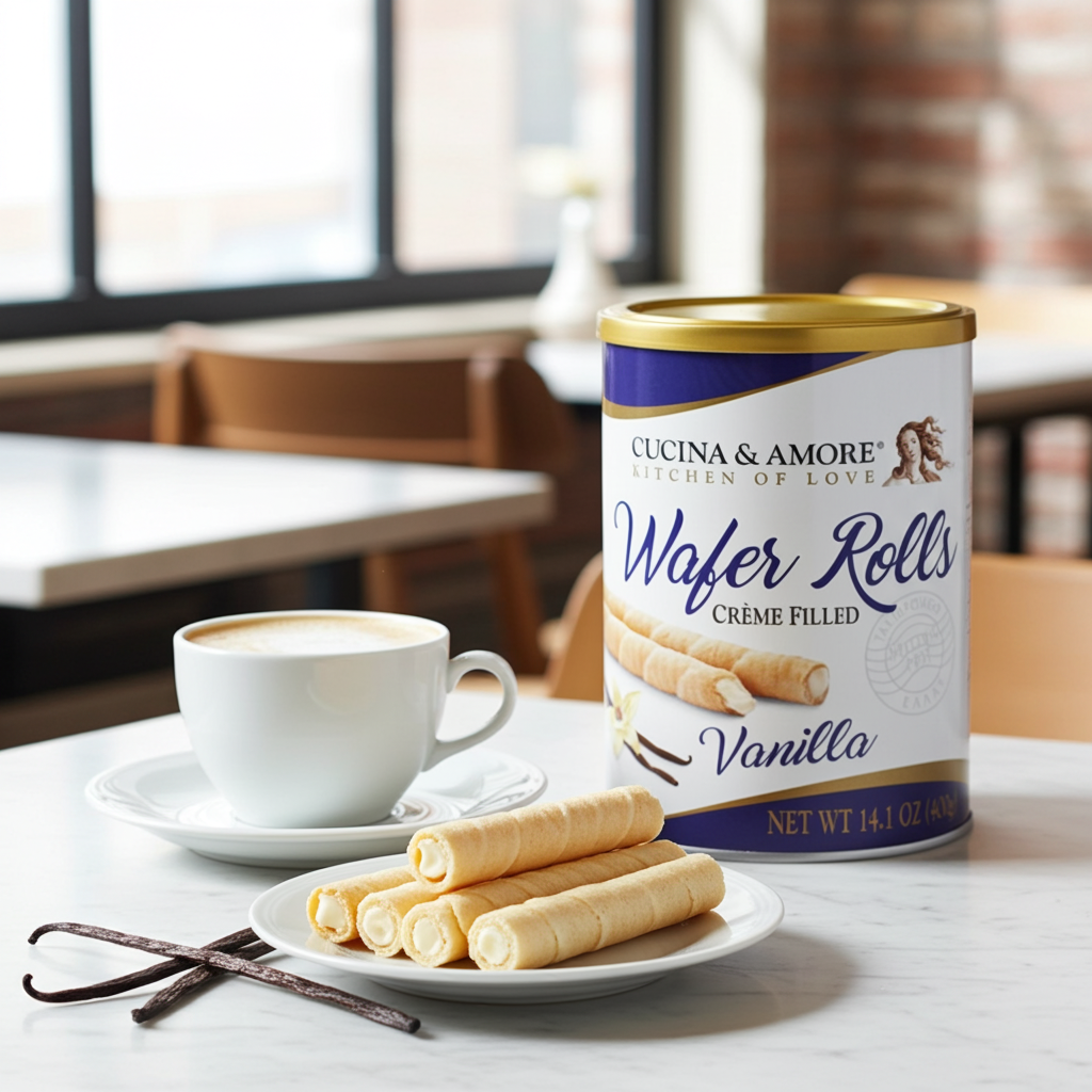 Gaufrettes roulées à la vanille Cucina &amp; Amore 400 g 