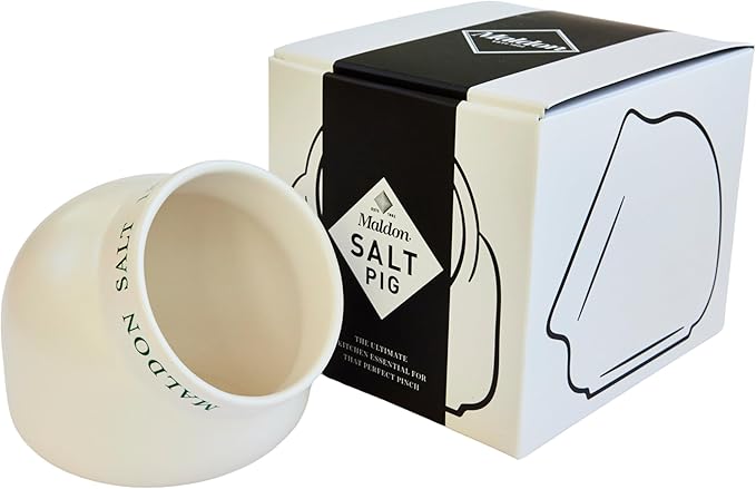 Maldon Salt - Ceramic Salt Pig Made of Quality Ceramic - Cream/Off-White