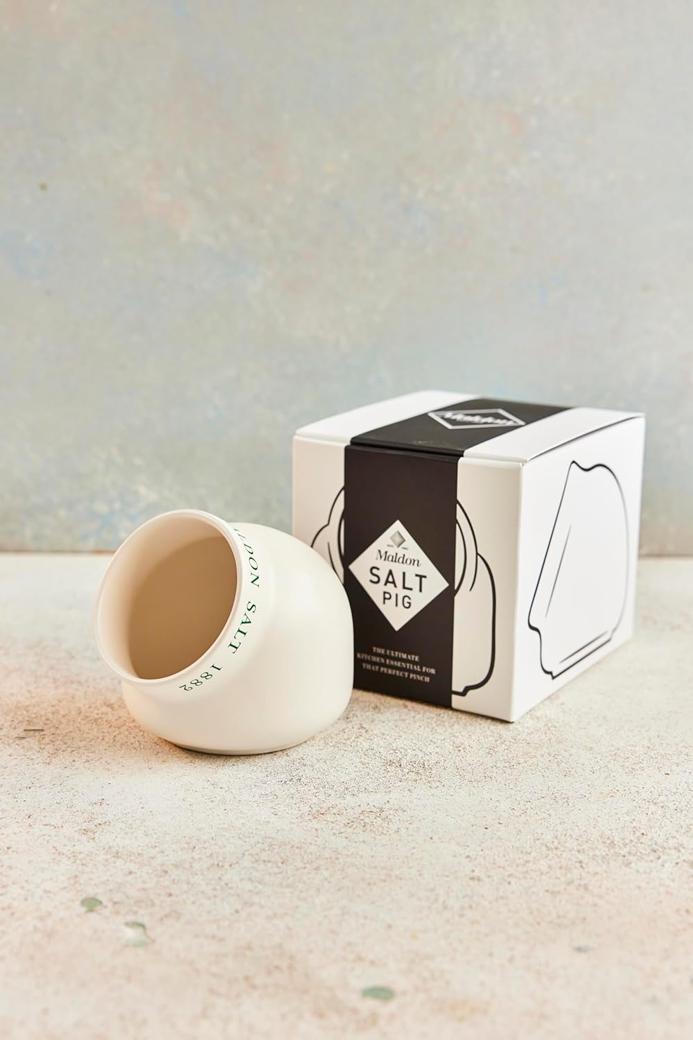 Maldon Salt - Ceramic Salt Pig Made of Quality Ceramic - Cream/Off-White