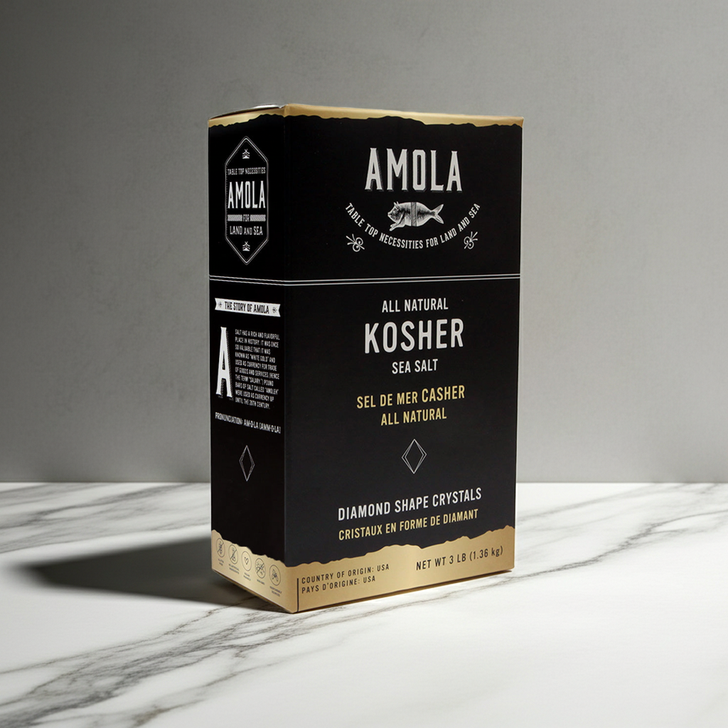 Amola Kosher Sea Salt - All Natural, 1.36kg