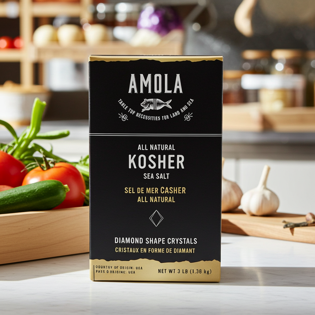 Amola Kosher Sea Salt - All Natural, 1.36kg