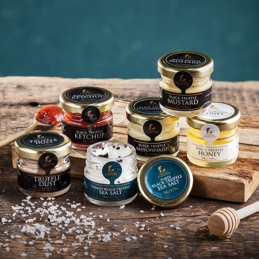 Truffle Condiment Discovery Range – Gourmet Truffle Mustard, Mayo, Ketchup, Salt, Dust & Honey Gift Set