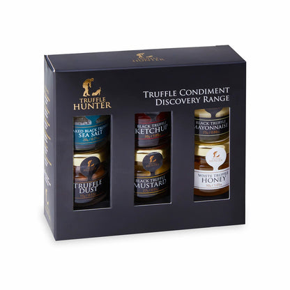 Truffle Condiment Discovery Range – Gourmet Truffle Mustard, Mayo, Ketchup, Salt, Dust & Honey Gift Set