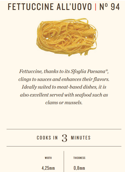 FETTUCCINE ALL’UOVO | Nº 94 250G