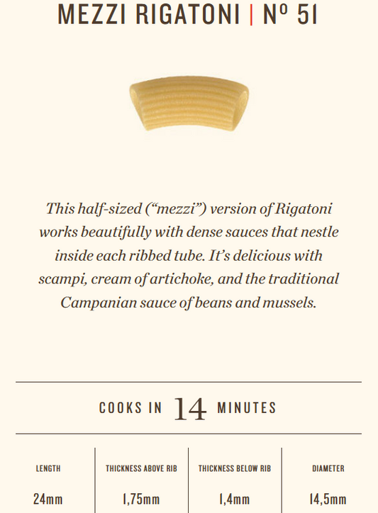 RUMMO MEZZI RIGATONI | Nº 51 500g