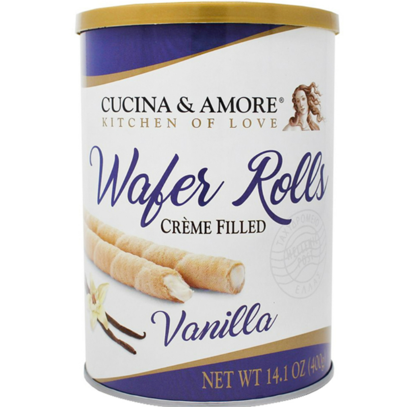 Cucina & Amore Vanilla Rolled Waffers 400g