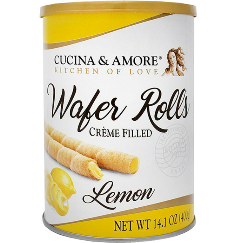 Cucina & Amore Lemon Rolled Wafers 400g
