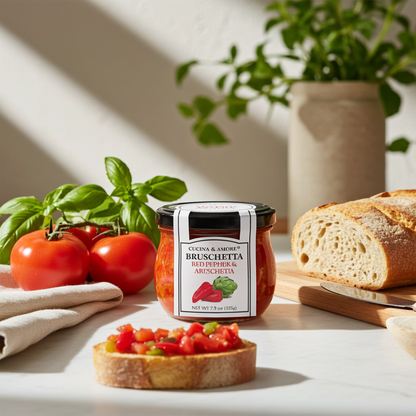 Red Pepper & Artichoke Bruschetta