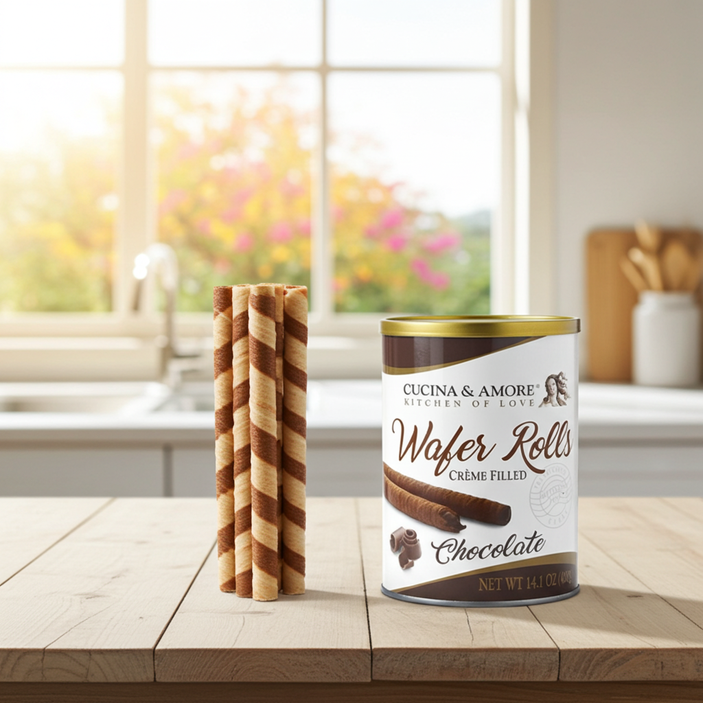 Cucina & Amore Chocolate Rolled Wafers 400g