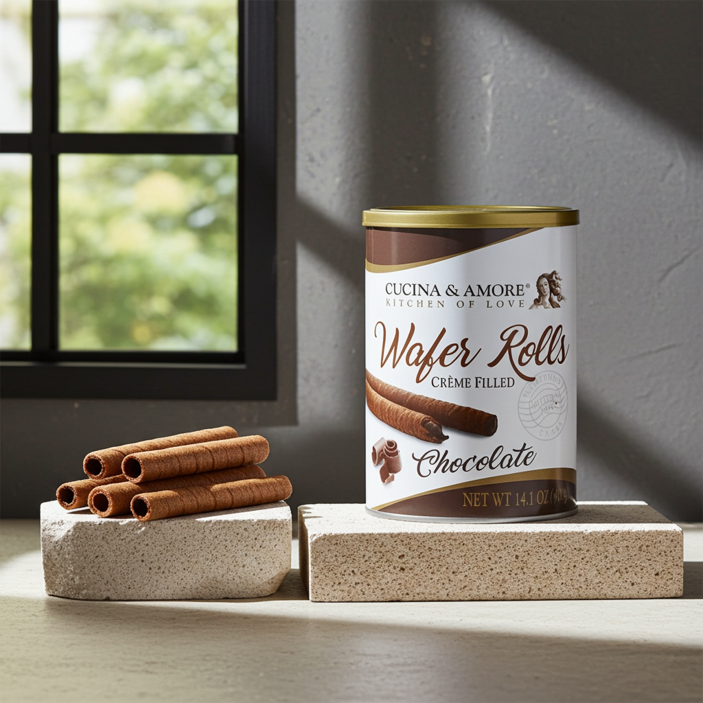 Cucina & Amore Chocolate Rolled Wafers 400g
